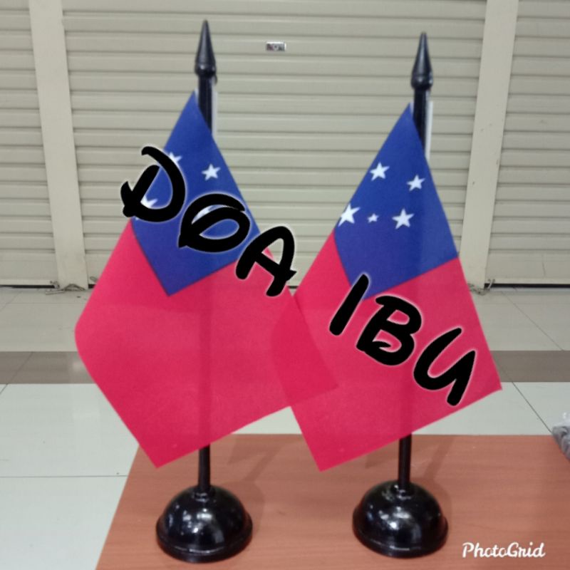 

best seller tiang kayu meja+bendera SAMOA ready stock