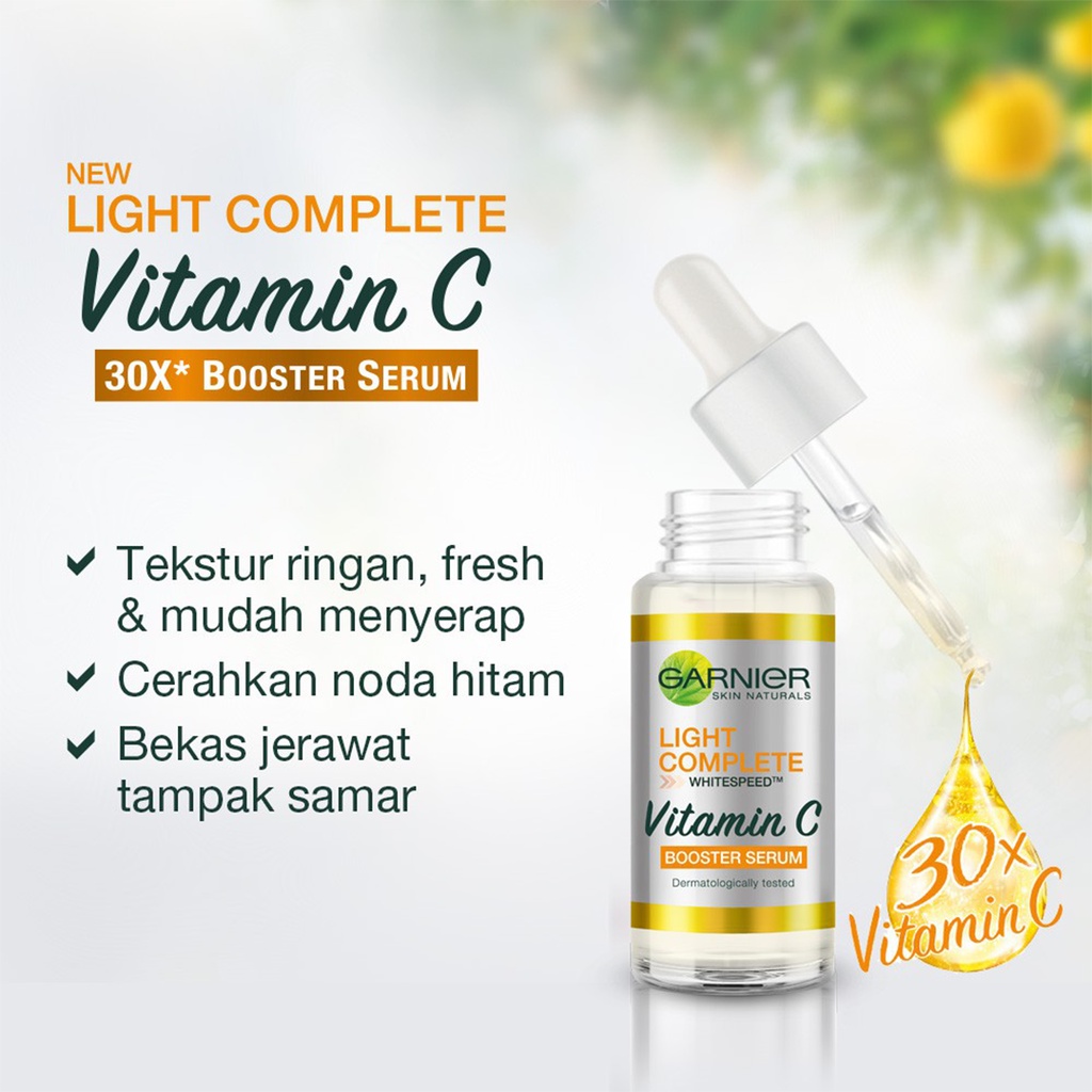 ❤ BELIA ❤ Garnier Light Complete Vitamin C 30x Booster Serum 30mL |  7.5mL (✔️BPOM)