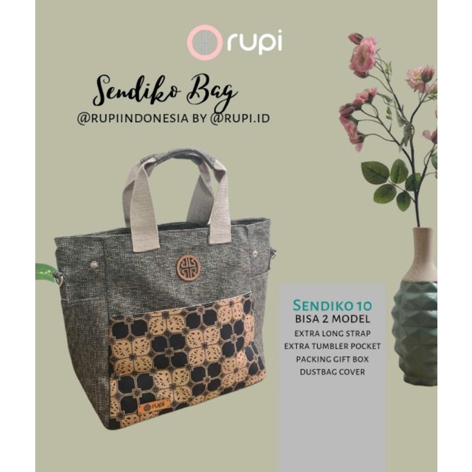 Tote Bag Tas Rajut - Sendiko Sling Bag Batik Hitam Mix Goni Hitam By Rupi