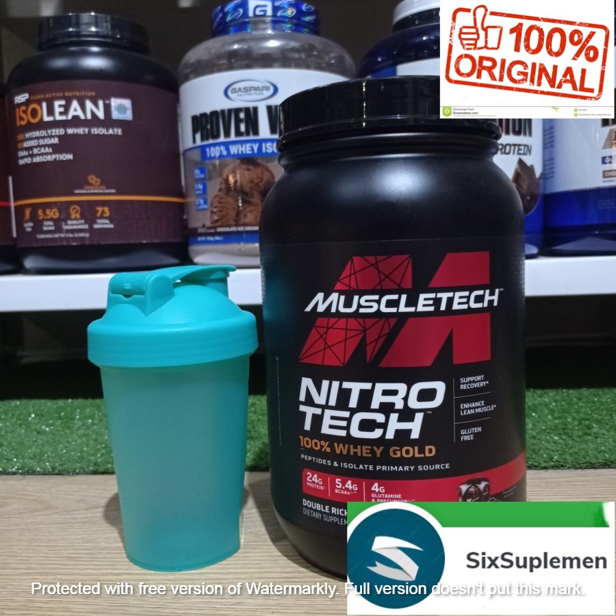 (Bonus Shaker/Sample) MT Nitro Tech Nitrotech Whey Gold Protein 2 lbs 2.2 Lbs