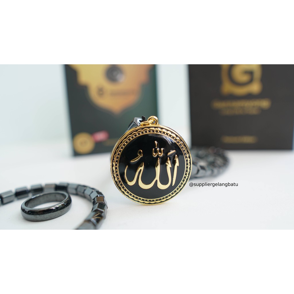 PAKET CINCIN KALUNG SEHAT LAFAZ ARAB HITAM GOLD GANNAMYONG premium