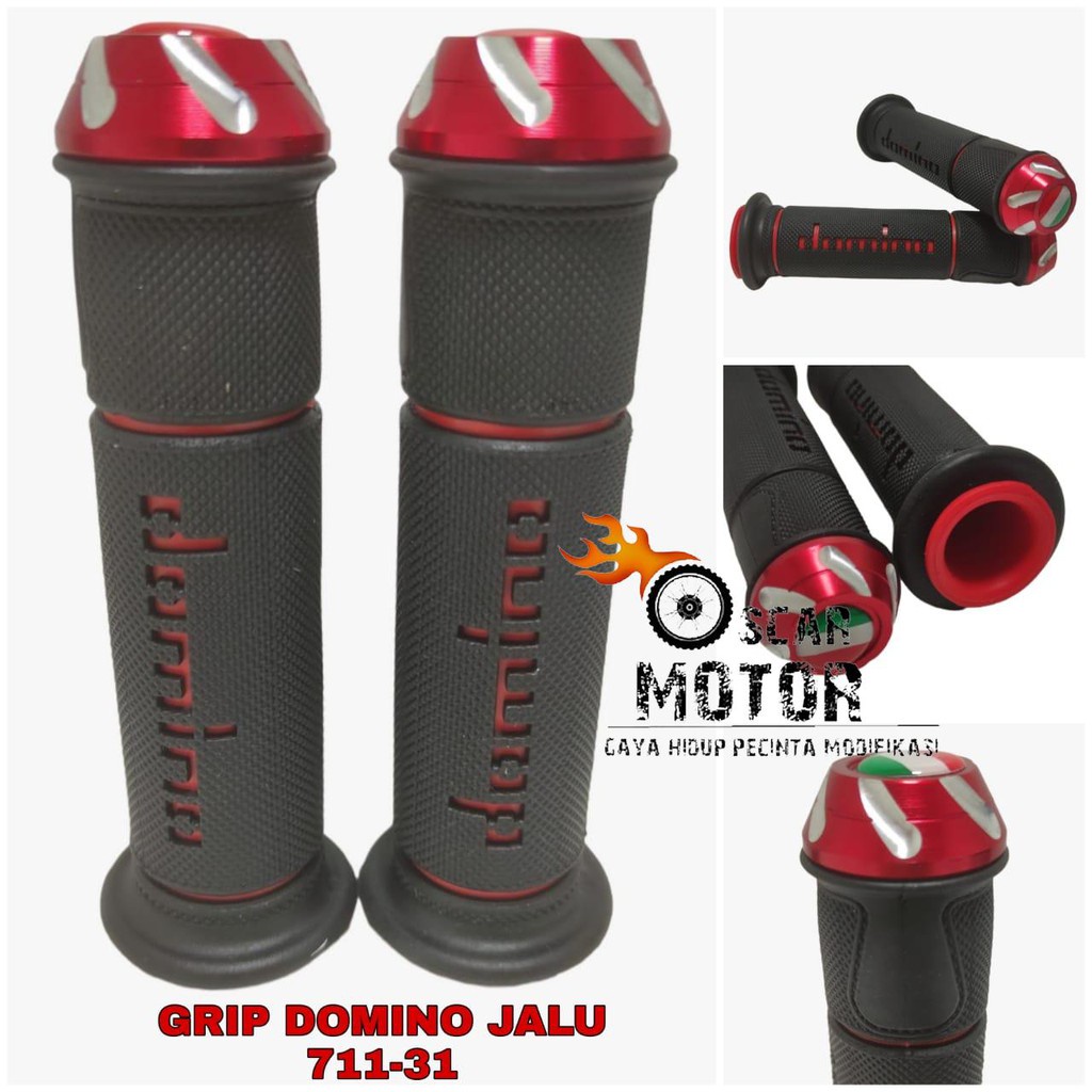 Grip jalu cnc Domino Clasic 711 Handgrip Stang Handfat Pro Peganggan Stir Universal Semua Motor motor