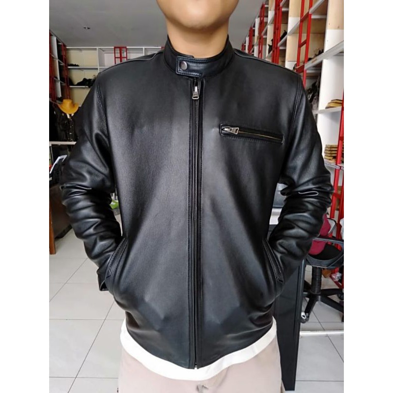 Jaket Kulit Pria Casual Jaket Motor New Trend Elegant