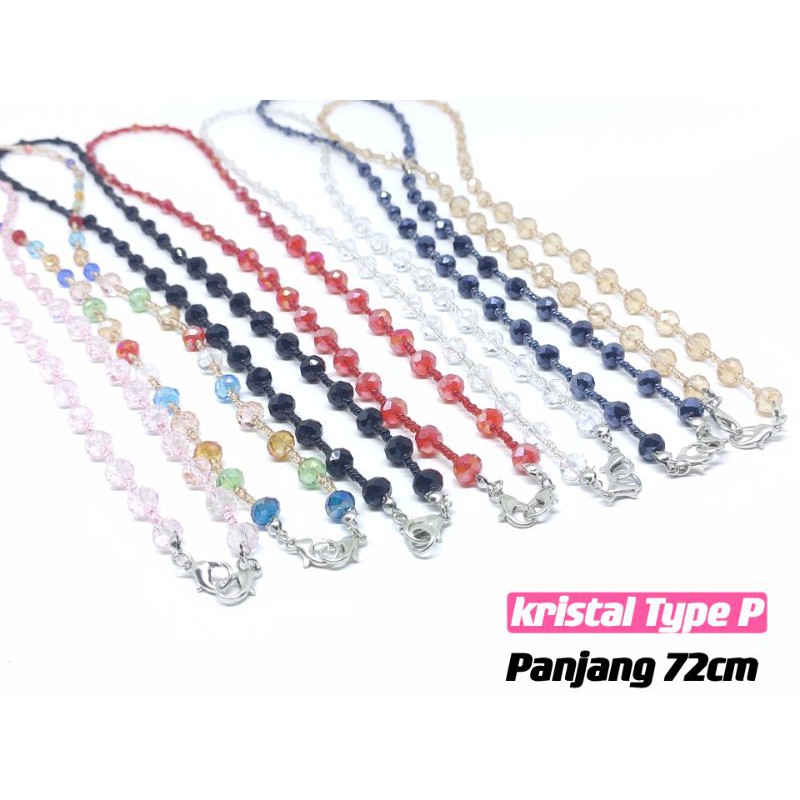 tali masker kalung kristal premium gantungan masker mode baru Type P 72cm