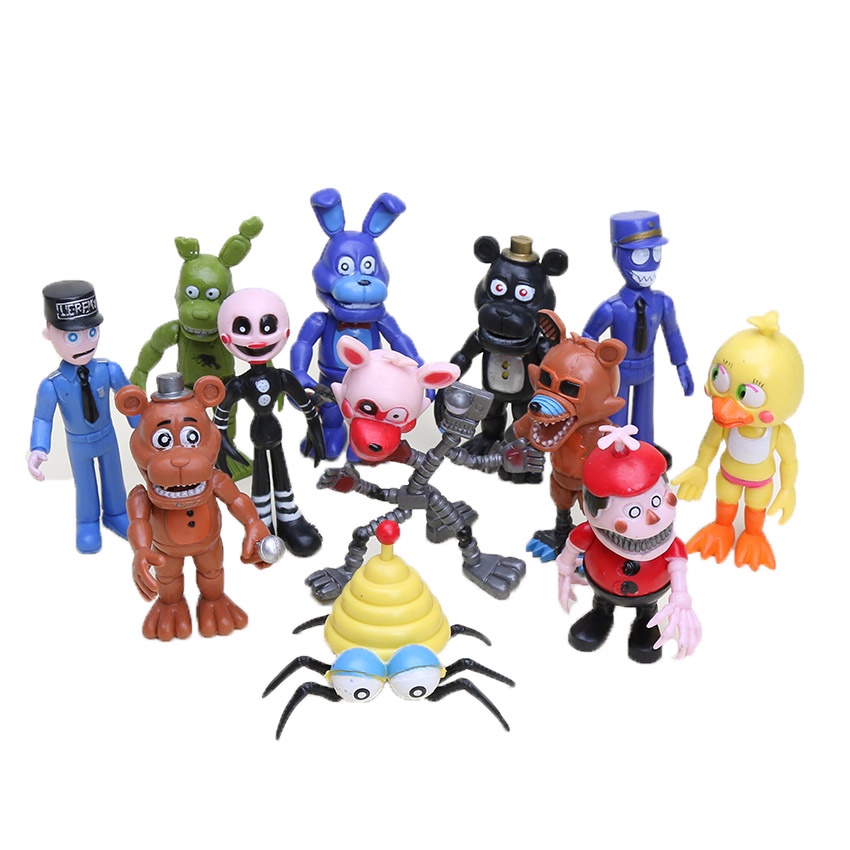 12pcs / Set Mainan Action Figure Karakter Five Nights at Freddy 's FNAF Chica Bonnie Foxy Bahan PVC Ukuran 5-11.5cm