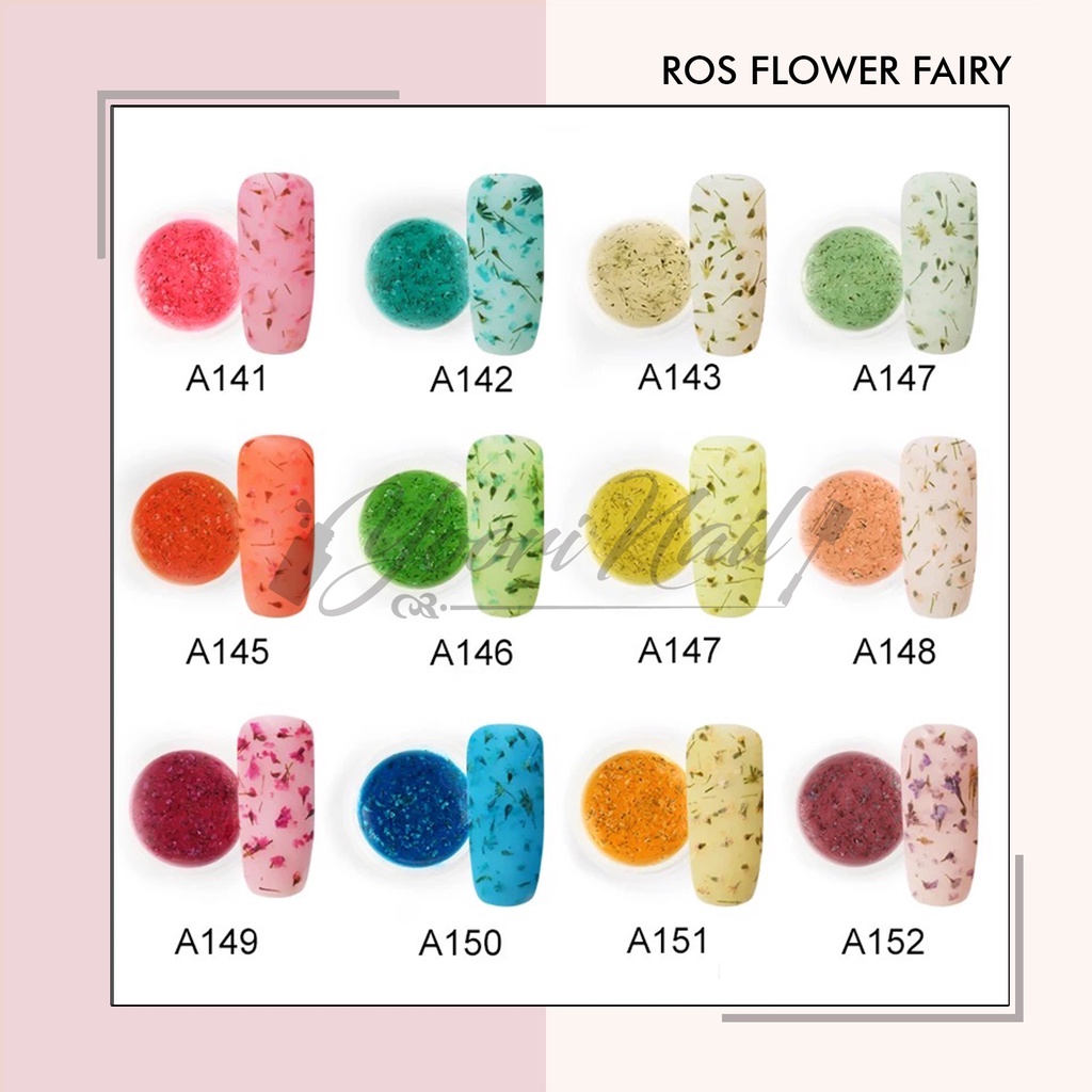 Rosalind flower fairy 5ml uv led gel polish 12 warna gel bunga rosalind flower pot