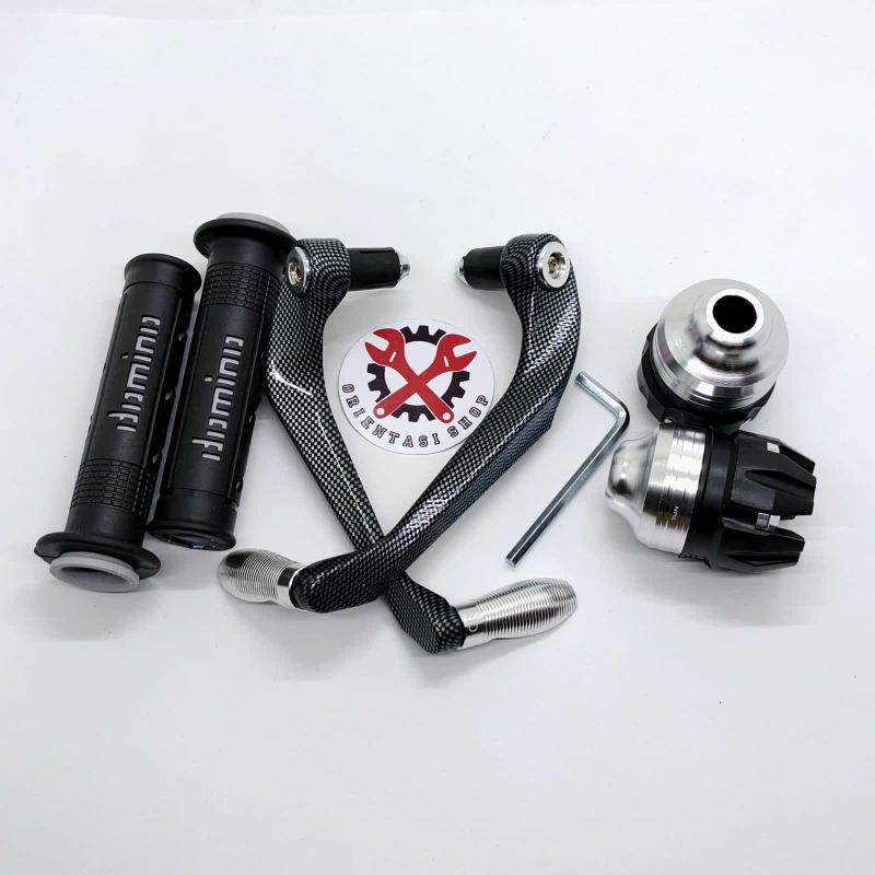 PROGUARD JALU STANG CARBON+JALU AS RODA+HANDGRIP DOMINO UNIVERSAL NMAX AEROK NINJA VARIO BEAT MIO