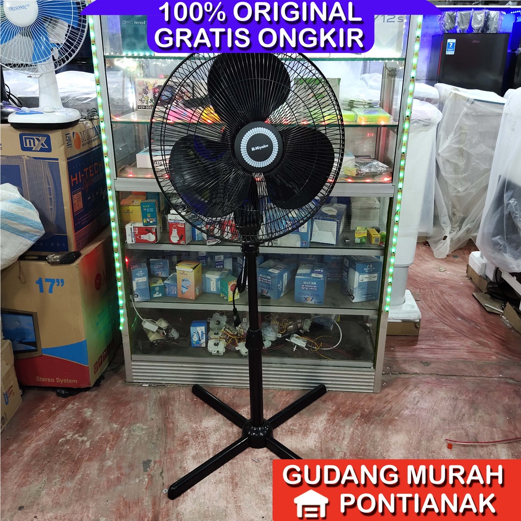 Kipas Angin Miyako 16inch kaki besi KAS 1606X Stand fan hitam KAS 1606 X