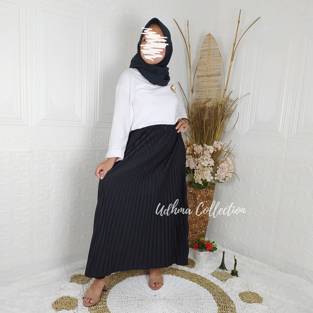 (COD) ROK PLISKET IMPORT/ROK REMPEL LIPATAN BESAR FLARE MAXI SKIRT