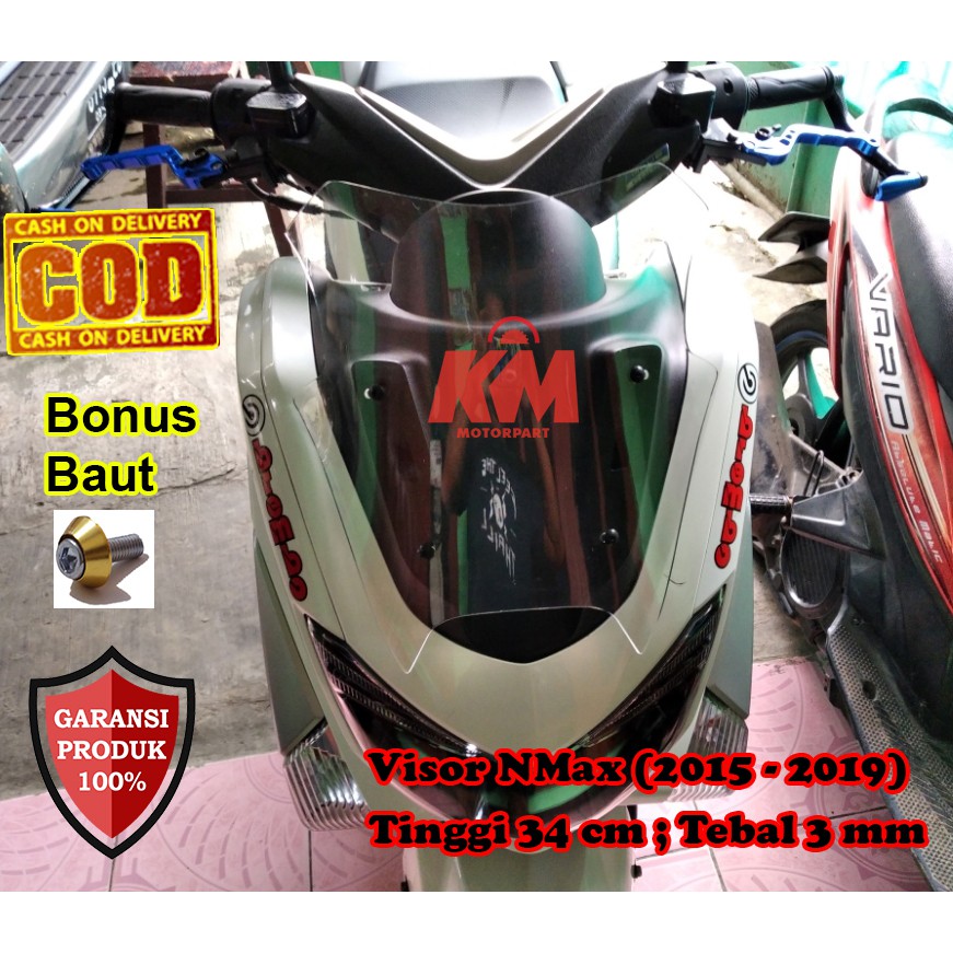 Visor Windshield NMAX Old Lama Ocito N Max 2017 2018 2019 Bahan Mika Tebal 2 Mili 3 Mili Tinggi 34 cm MHR