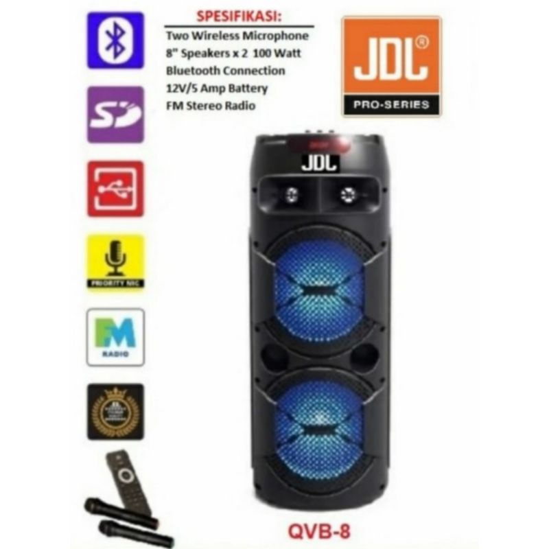 GROSIR SPEAKER PORTABLE JDL QVB 8 BLUETOOTH GARANSI RESMI