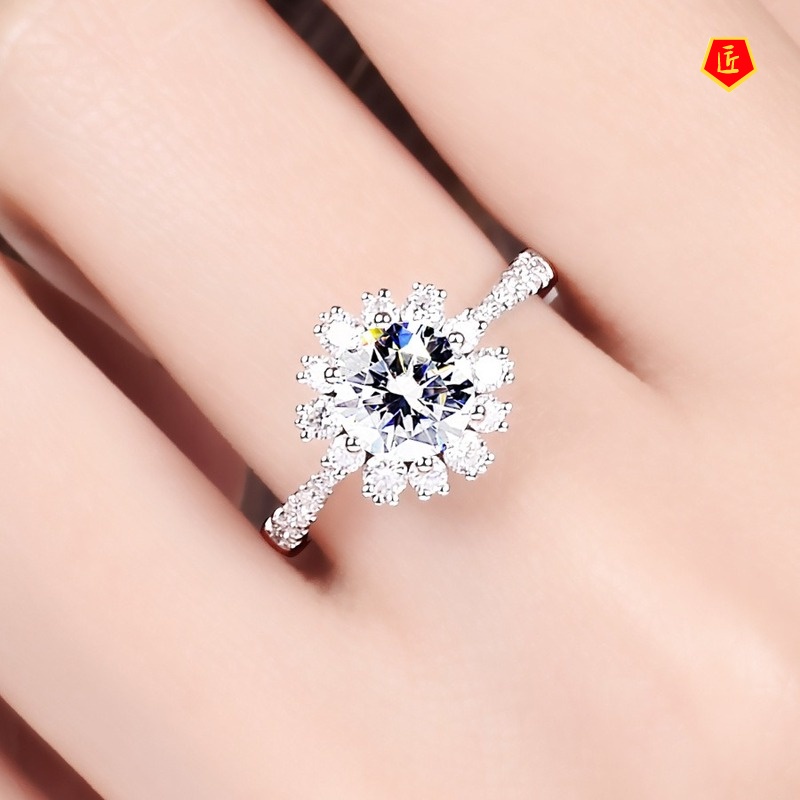 [Ready Stock]Fashion Elegant Moissanite Ring Female