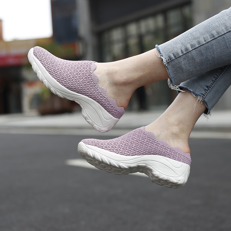 FOKU Sepatu Slop Santai Wanita Slip On Sneakers Korea Terbaru