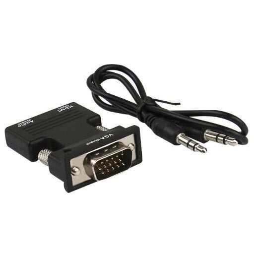 HDMI to VGA Converter With Audio - HDMI Female to VGA Male + Audio - DONGLE