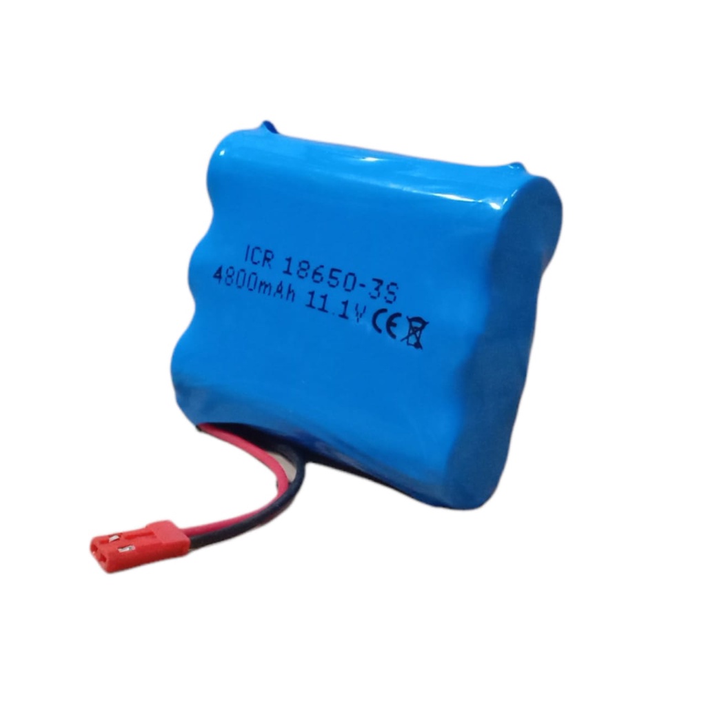 Baterai RC/ Speaker Bluetooth 3X 18650-3S BMS 10A 4800mAh 11.1V Konektor JST MERAH