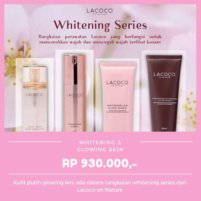 LACOCO WHITENING SERIES (AV MIST, HDE, WATERMELON GLOW MASK, CHARCOAL MASK )