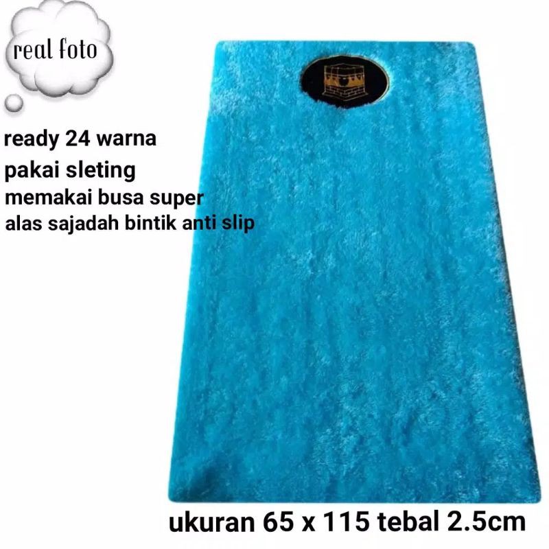 Sajadah bulu rasfur motif kabah ukuran 65x115/sejadah tebal 2cm