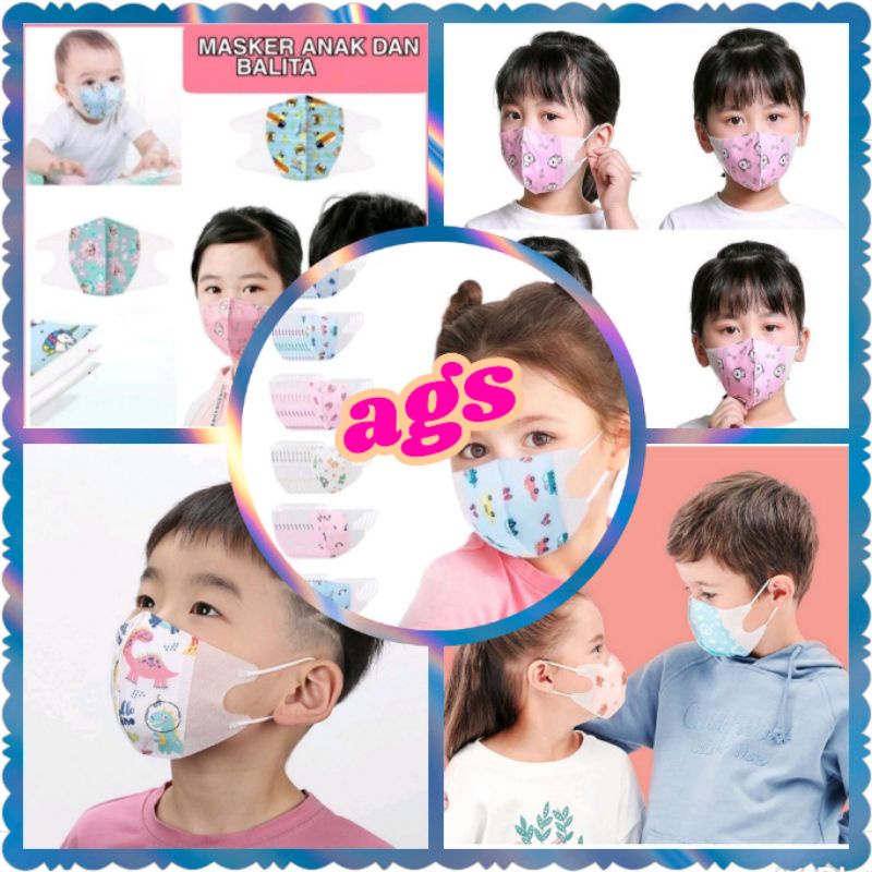 Masker duckbill anak 3Ply/masker mulut 10pc/masker/masker anak duckbill/earloop child kids face mask