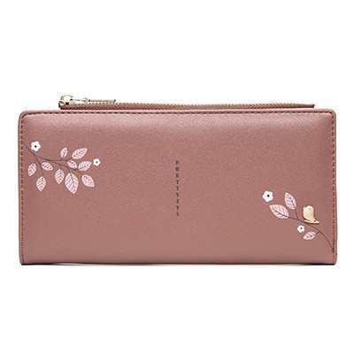 Dompet Panjang Lipat Resteting Wanita AS3016 Dompet Wanita Import Real Pict-BIRU TUA