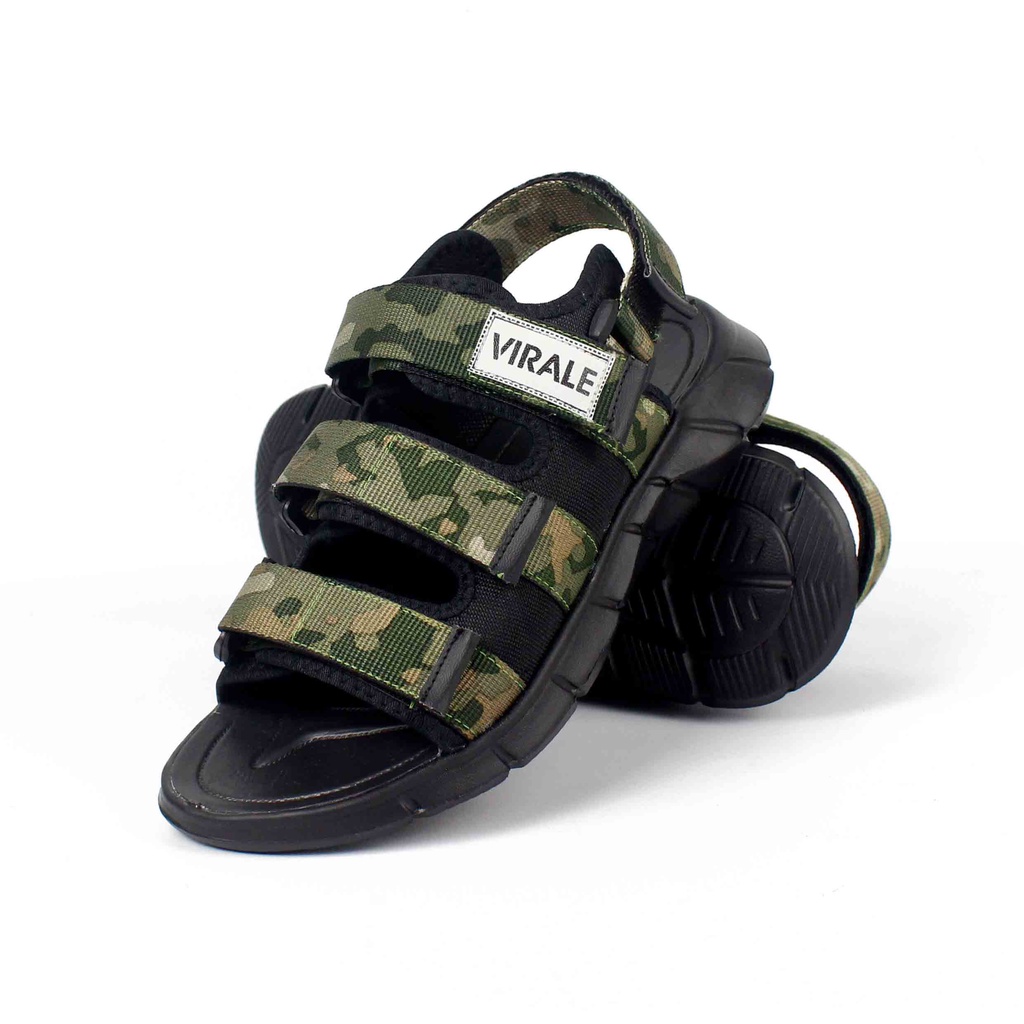 Sandal Slide Pria Model Gunung - Sandal Traveling Kekinian Virale PL-01 ARMY