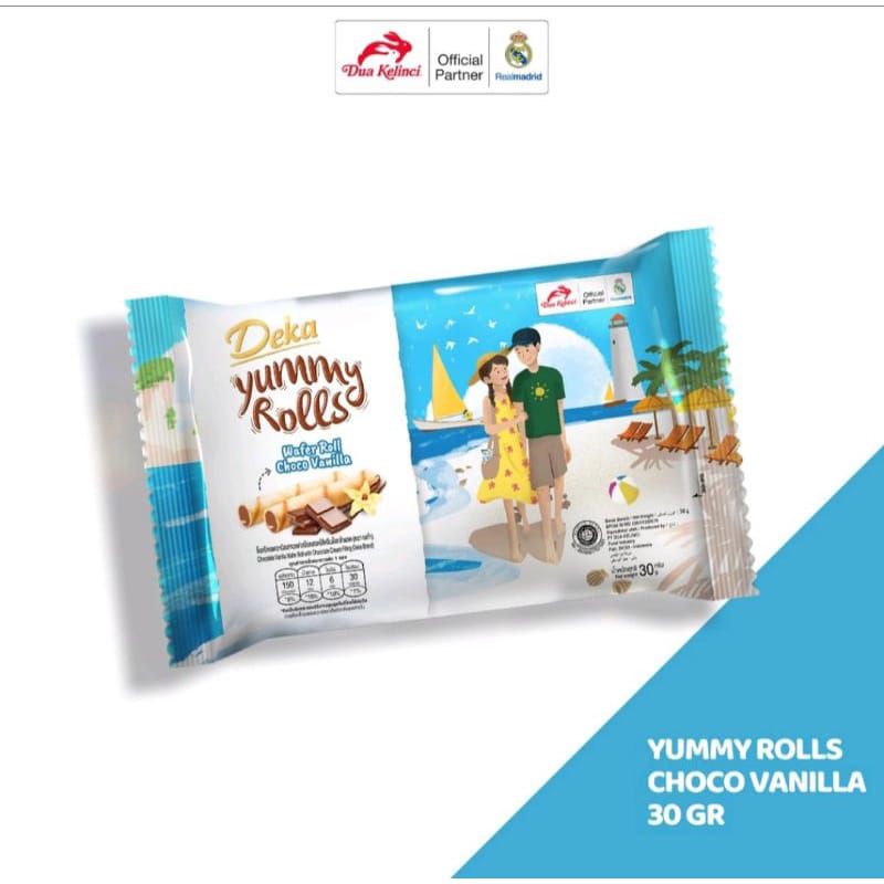 Yummy Deka Rolls Rasa Vanilla dan Coklat 1 Pack isi 10pcs