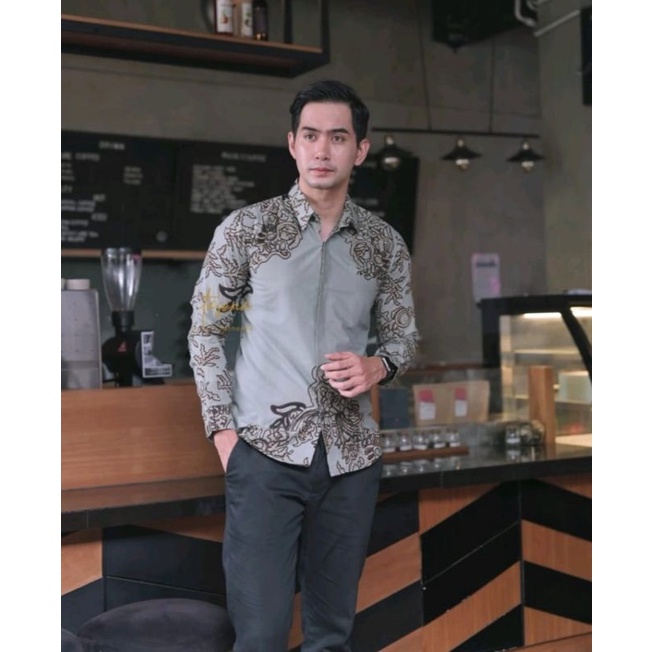 KEMEJA BATIK SLIMPIT PRIA LENGAN PANJANG READI (COD)