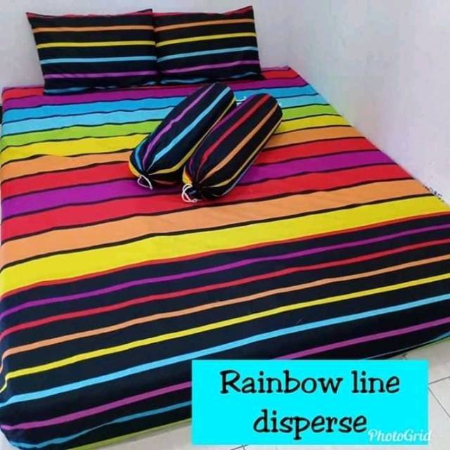 Sprei Rainbow Line/Al-Tex/ New Rainbow line Sprei Homemade/Sprei Murah