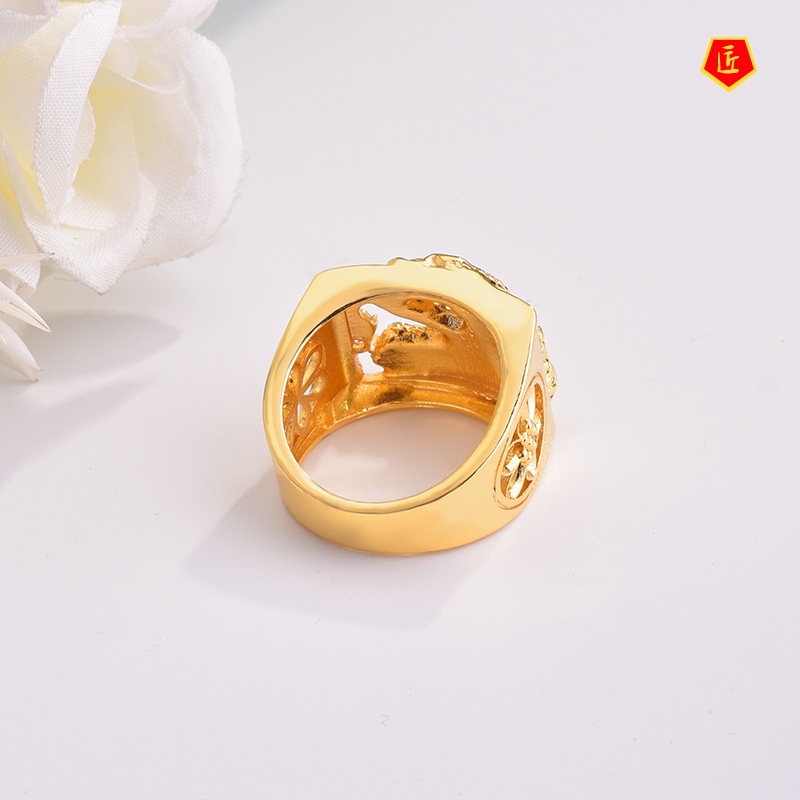 [Ready Stock]Domineering Hollow out Dragon Ring Male Personality
