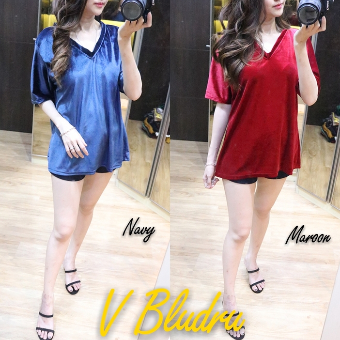 [V Bludru BC]Blouse wanita Bludru Varian warna