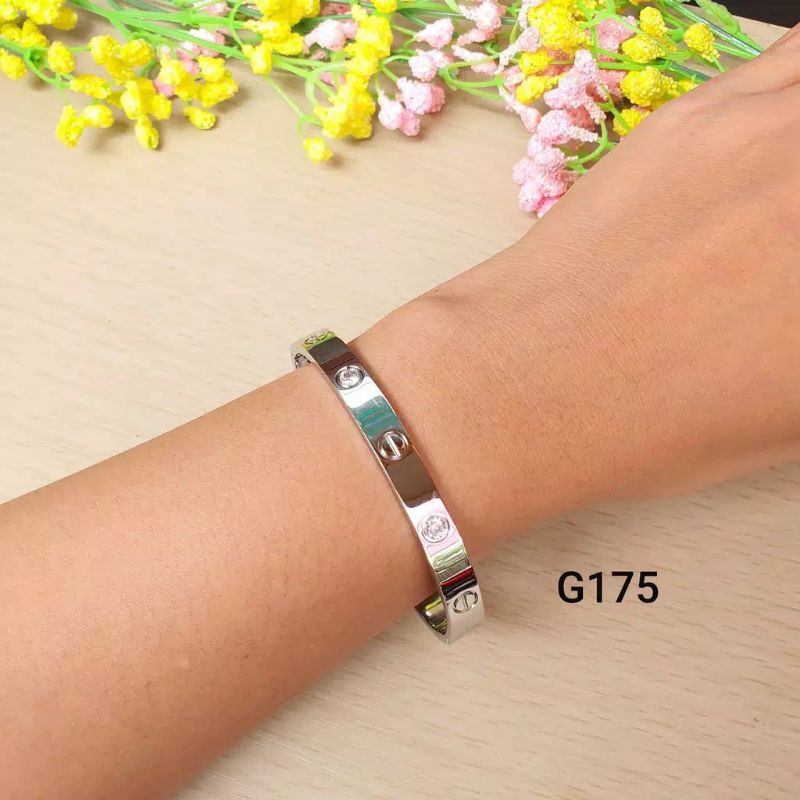 Gratis cincin gelang titanium 1 set 3 warna perhiasan wanita COD