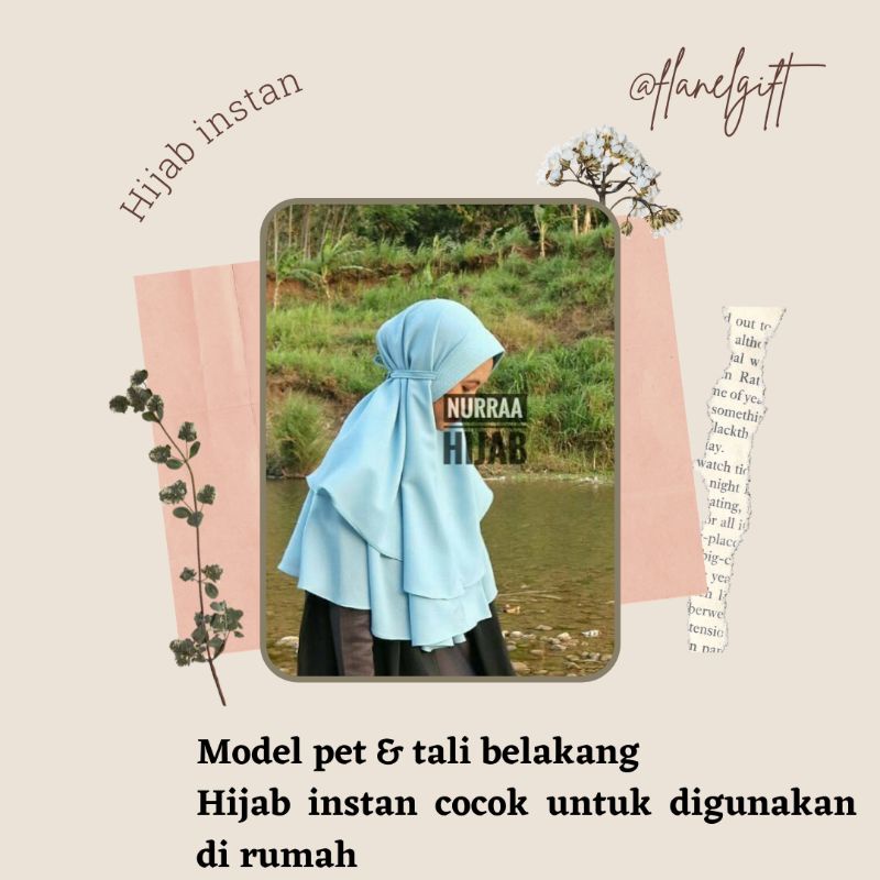 Jilbab Instan Pet Tali Belakang 2 Layer Hijab Rumahan