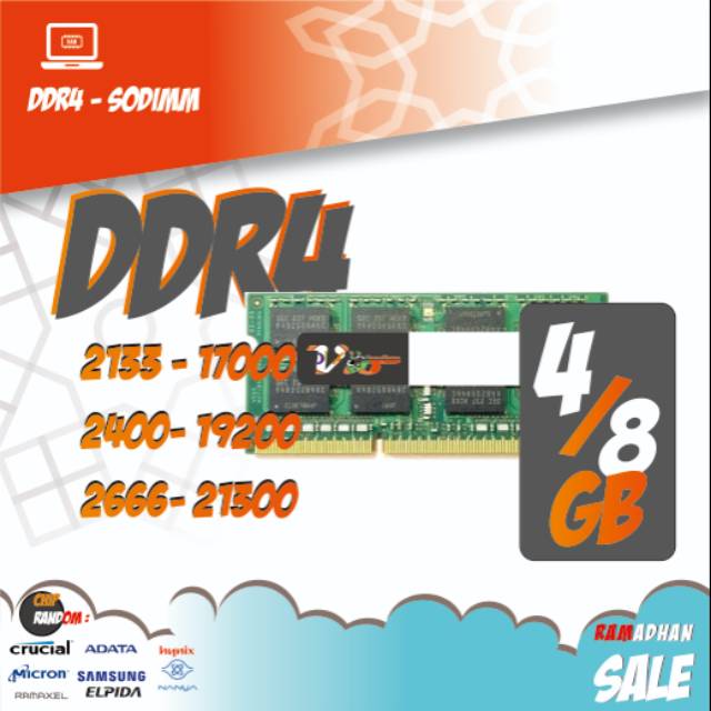SODIMM RAM LAPTOP DDR4 [Cek Varian]