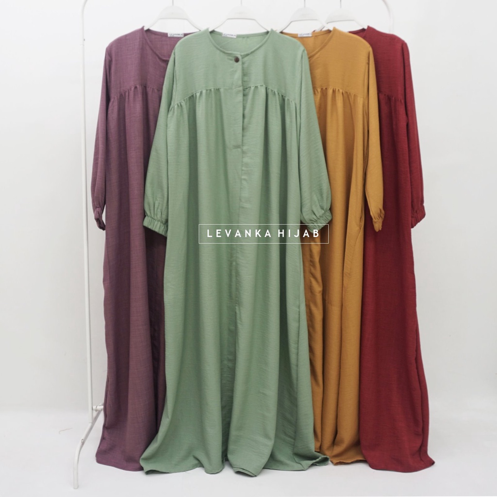 Gamis Terbaru ! Elmira Maxi Dress atau Gamis Polos Shakila dan ada juga bahan Crinkle Linen