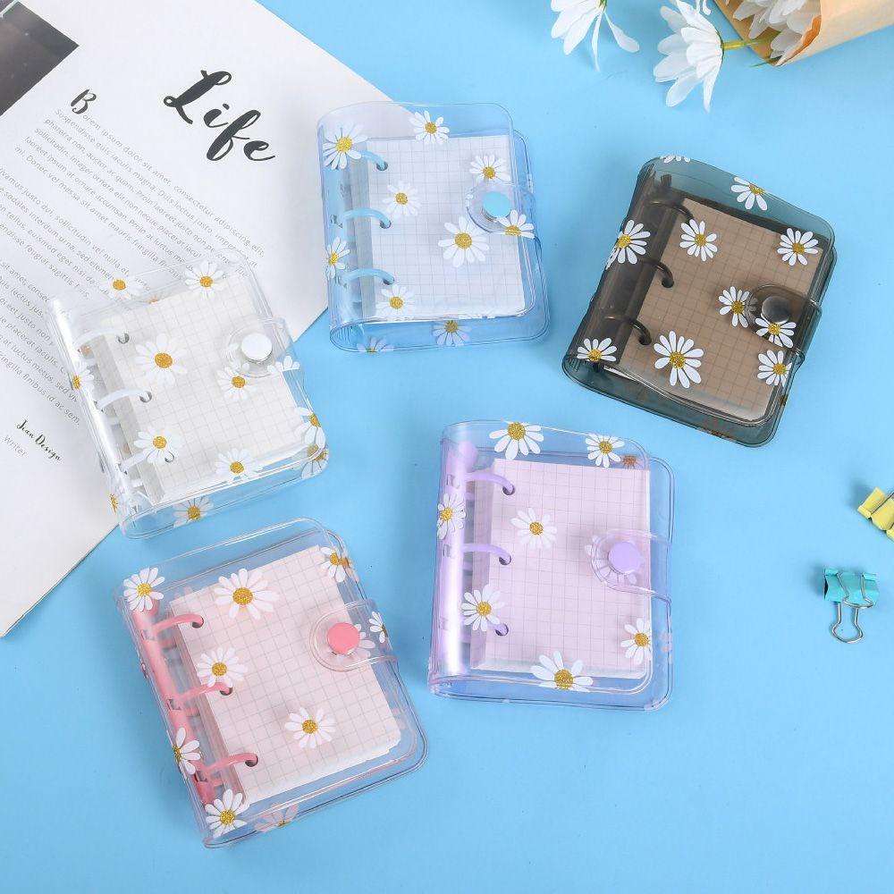 Top Notebook Cover Mini Kreatif Tangan Akun Diary Bunga Daisy Diary Buku Longgar-Daun Isi Ulang