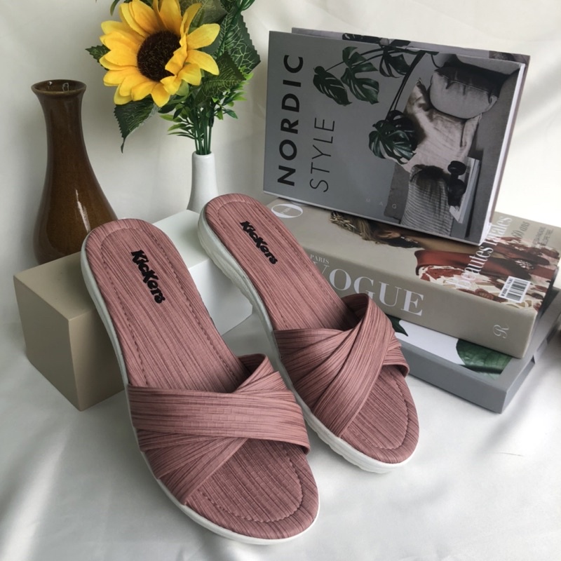 sandal cewek SLOP KIPAS 1 SENDAL wanita termurah terlaris Sandal Slop Slip On Teplek Wanita Sandal Cewek sandal teplek sandal flat Terbaru emaja Kekinian / Sendal Teplek Selop Flip Flop Perempuan