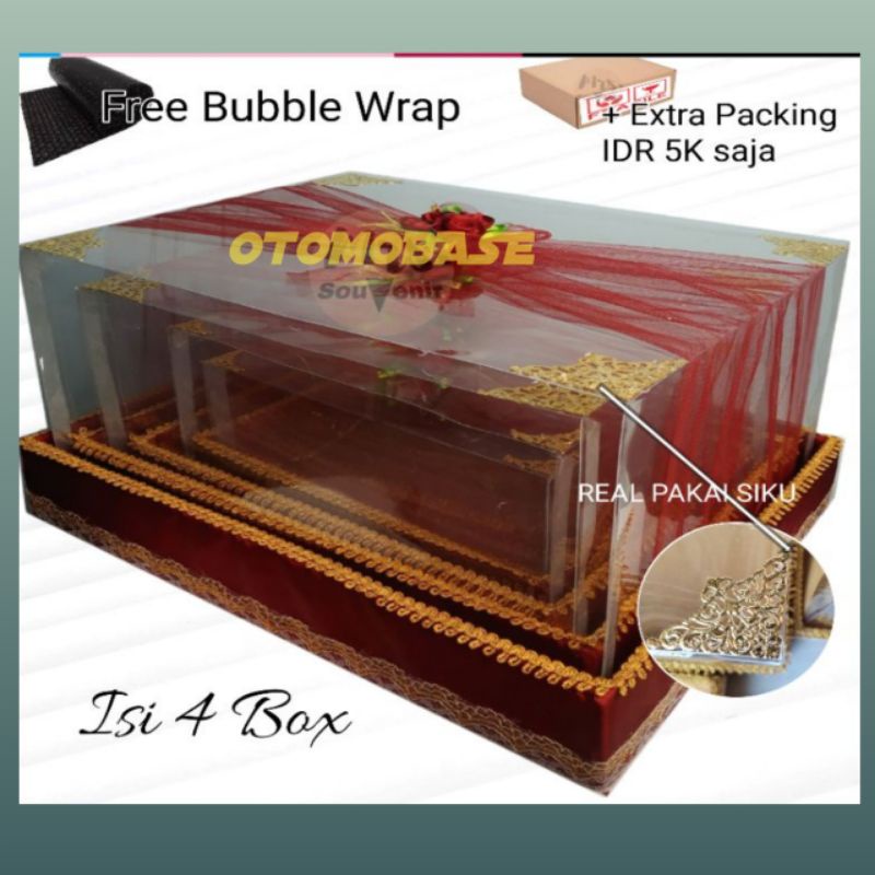 

Kotak Hantaran MIKA kotak Seserahan kotak bawaan LAMARAN FULL Mka Isi 4 pcs Tempat Mahar PERNIKAHAN