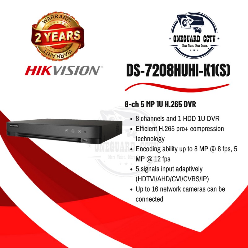 DS-7208HUHI-K1(S) HIKVISION DVR 8 CH