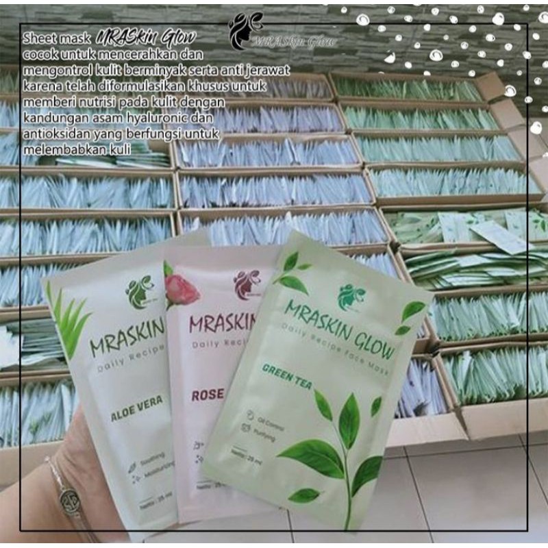 [SIMURAH] MASKER WAJAH MRASKIN GLOW / SHEET MASK MRA SKIN GLOW