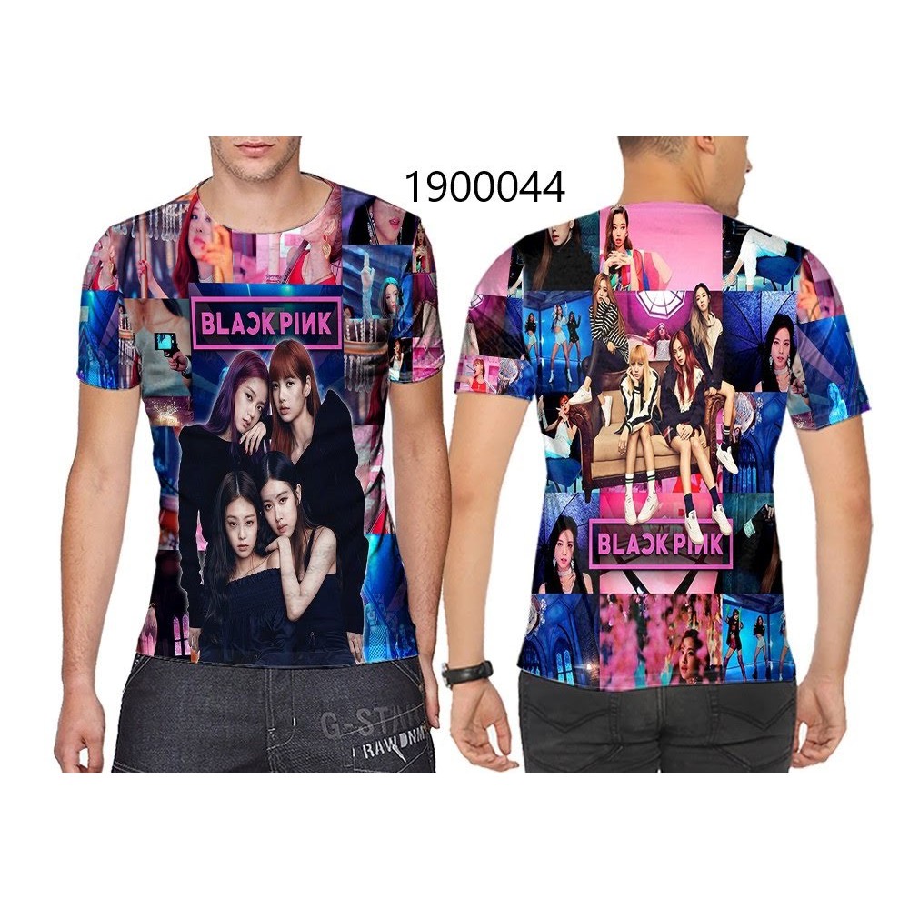 Kaos Pria FullPrint Printing Musik Blackpink - Bisa Custom Tambah Tulisan Gambar Foto
