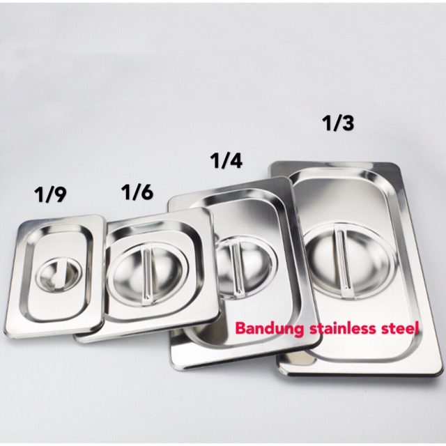 tutup Food pan 1/4 wadah penyimpan panstainless steel gastronom