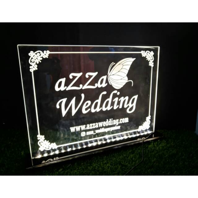 Custom Lampu Plakat  Ucapan Pernikahan Wedding Event Hadiah Anniversary Selamat Menikah Wisuda Akril