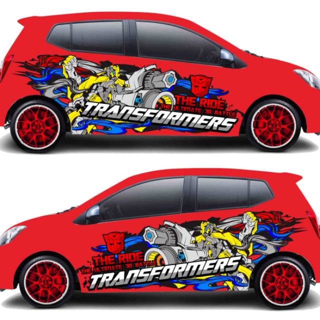 Striping mobil agya decal transformer keren