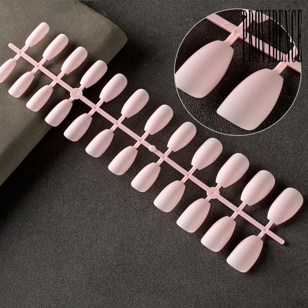 24 Pcs Kuku Palsu Tekstur Matte Ultra Tipis Dapat Dilepas Untuk Manicure