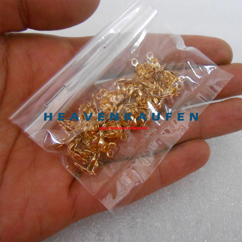 Kokot Kerang Kodokan Stopper Jepit Ujung Tali Warna Gold Muda Emas Muda Per Pack isi 50 Pcs