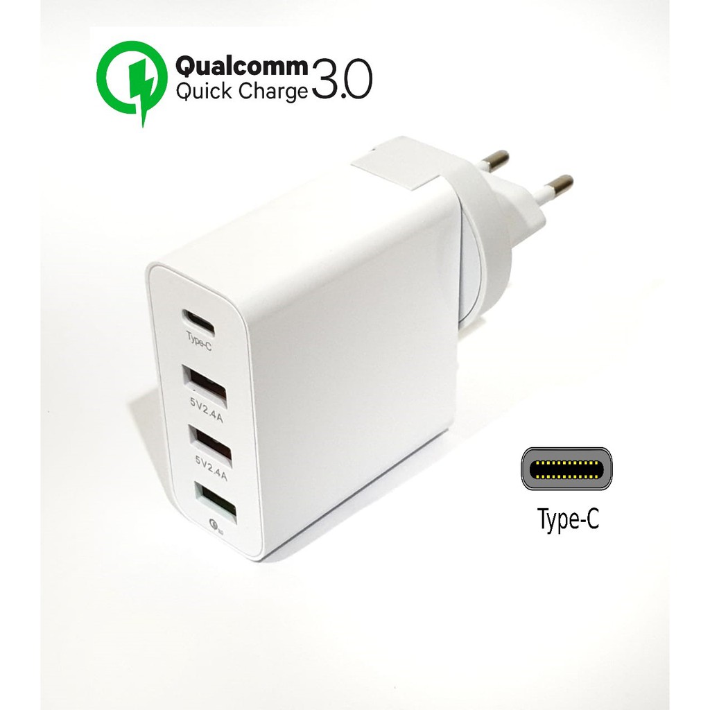 Charger USB Quick Charge Qualcomm 3.0 Type C 4 in 1 Combo Fast Charger