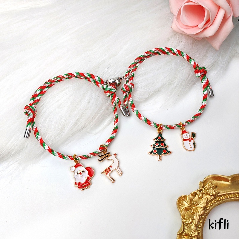 Natal Pasangan Kreatif,Gelang Anyaman Dapat Disesuaikan,Untuk Menarik Satu Sama Lain Sederhana Pacar Tangan,Tali Cinta Hadiah Ulang Tahun,Perhiasan