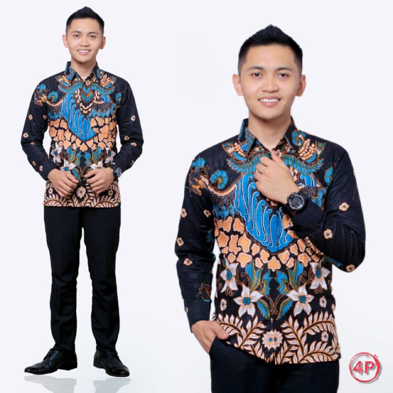 BSWART BATIK HRB026 Kenongo Hem Pendek Padi Pekalongan M L XL Batik Pria MURAH