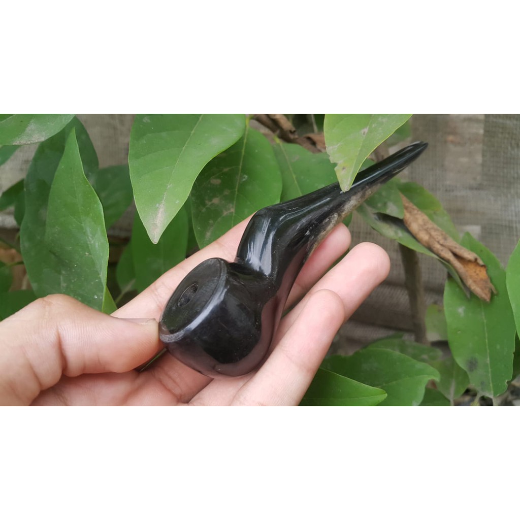 PIPA ONCE TANDUK SAPI BULE AUSTRALI - Bule Australi / pipa tanduk sapi cangklong hitam antik / pipa