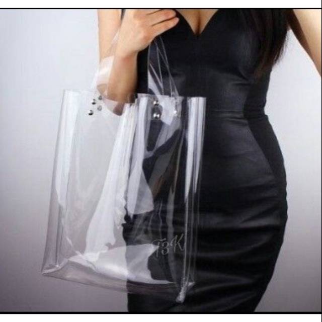 Tote bag  transparent tas transparant  bening tas jinjing