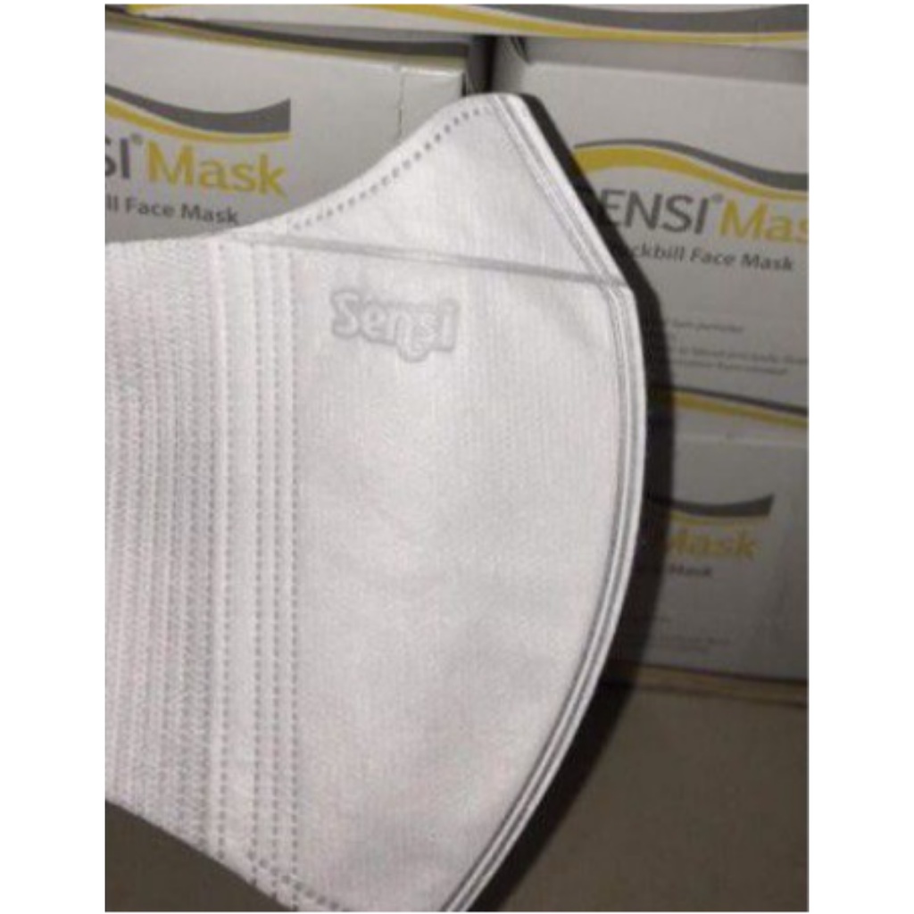 [Emboss Sensi] Masker Medis 3ply 50pcs Sensi Ori Tebal _ masker duckbill _ masker sensi putih 1 box